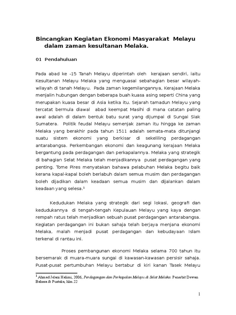 Asignmt Kegiatan Ekonomi Zaman Kesultanan Melaka Pdf
