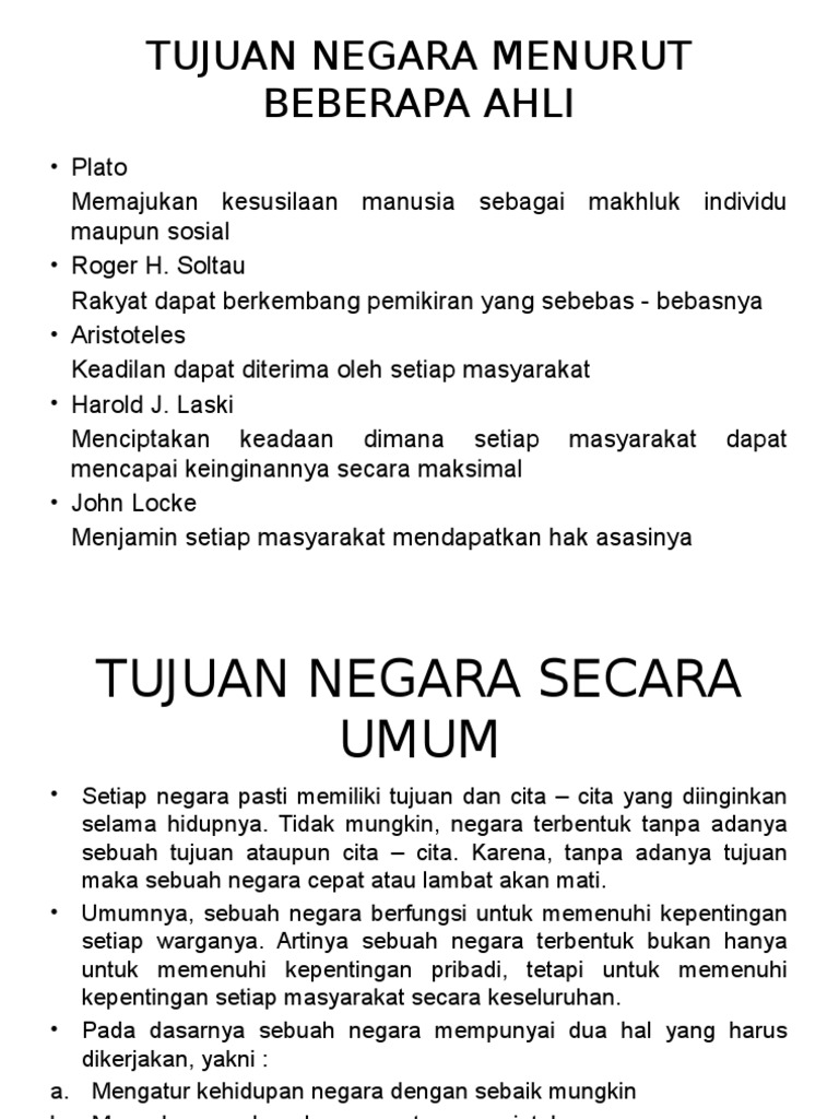 Tujuan Negara Menurut Beberapa Ahli Pdf