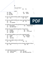 Questionnaire Consumer Behaviour