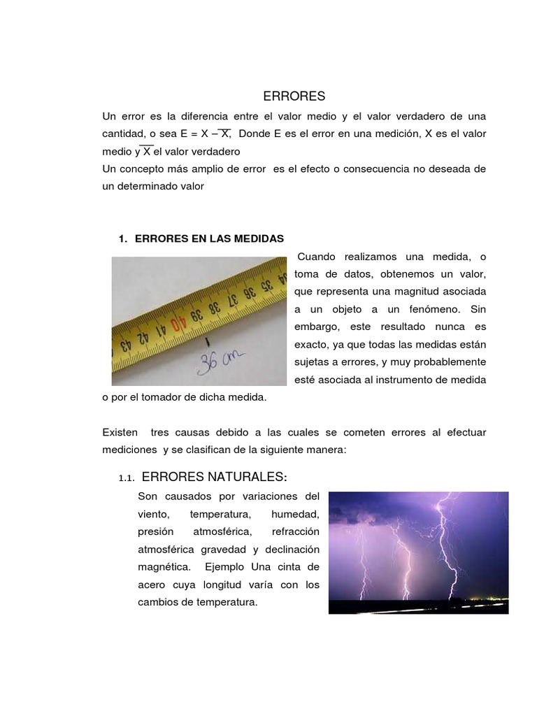 ERRORES en Medicion | PDF | Medición | Cantidad
