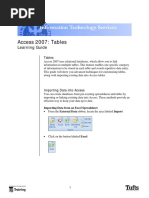 Access 2007: Tables: Learning Guide