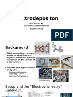 Electrodepositon: Also Known As: Electrochemical Deposition Electroplating