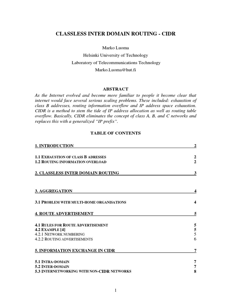 Cidr Routing Table Example 3BB