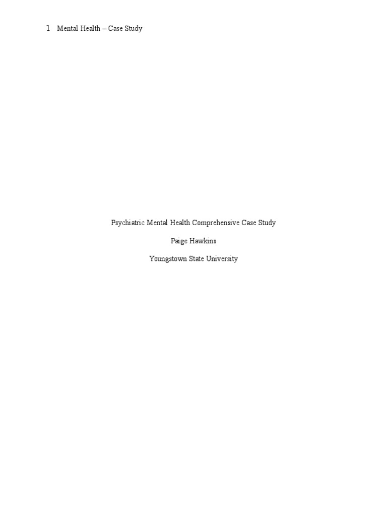 Case Study - Mental Health | PDF | Bipolar Disorder | Mania
