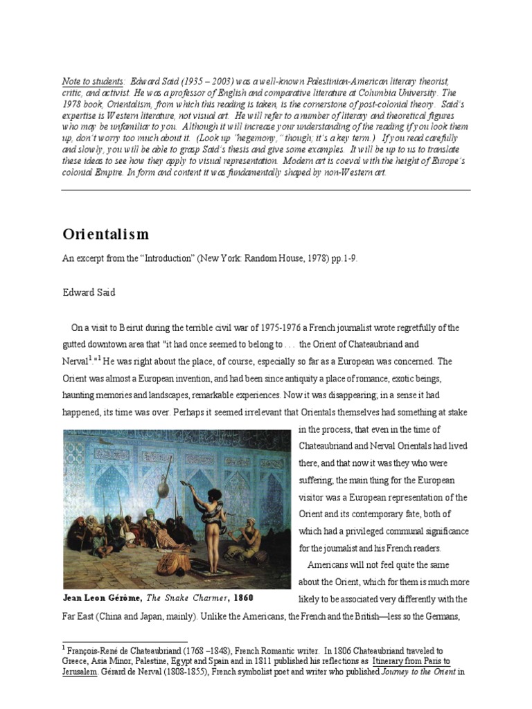 Orientalism by Edward Said Explanation in English overview Summary of Chapters 123 orientalism