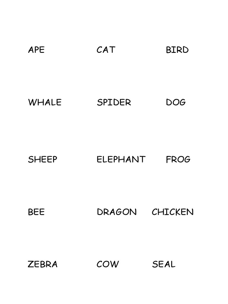Animal Names | PDF
