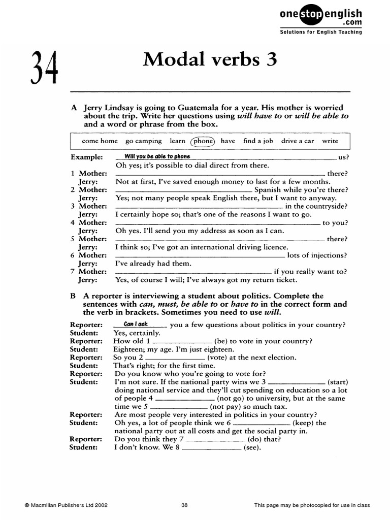 Modal Verbs 3 | PDF