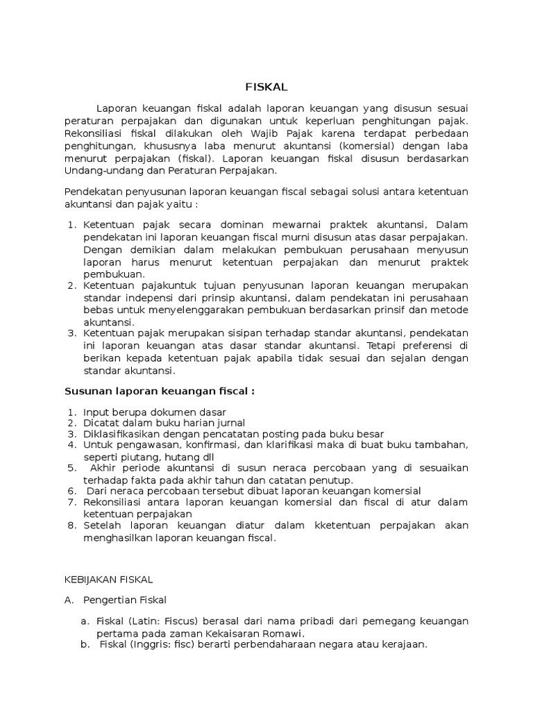 Makalah Fiskal