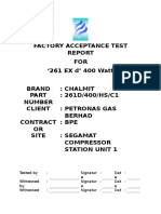 FACTORY ACCEPTANCE TEST REPORT FOR 261 EX D 400 WATT