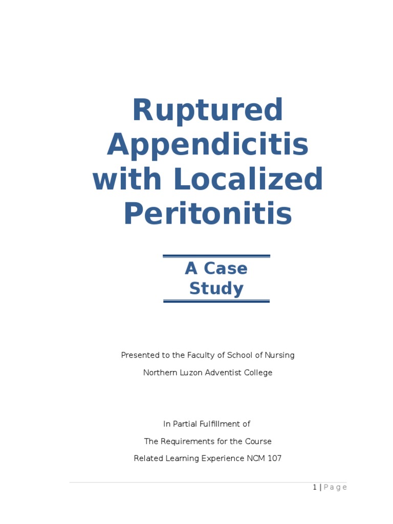 appendicitis case study scribd