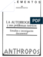 Ángel G. Loureiro, Problemas Teóricos de La Autobiografía PDF