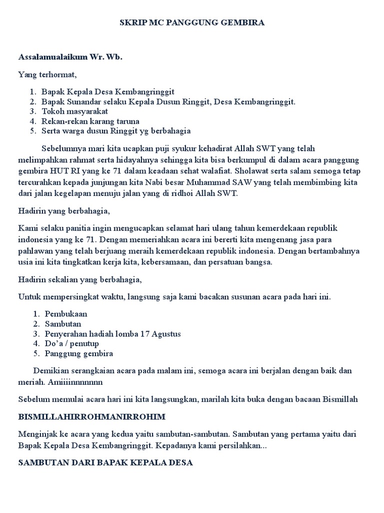 Contoh Susunan Acara Jalan Sehat - Reinhartresearch.com