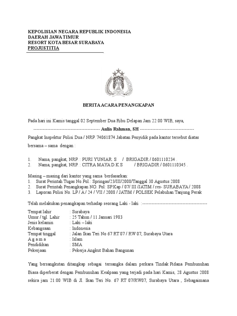 Contoh Surat Berita Acara Download Contoh Surat Baik