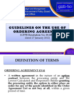 Ordering Agreement Guidelines (CAO)