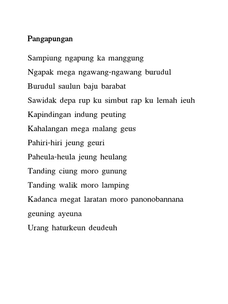 Lirik Lagu Sunda Pangapungan PDF