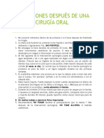 Indicaciones Después de Una Cirugía Oral