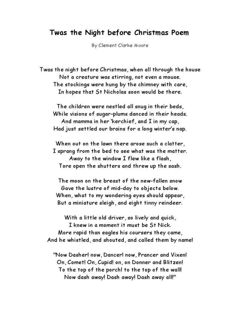 night before christmas comp | pdf | santa claus's reindeer