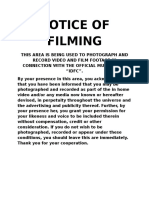 notice of filming