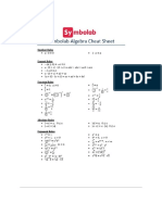 Algebra Cheat Sheet PDF