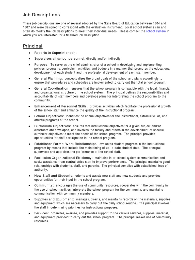 State Board of Education Job Descriptions An Overview of the Key Responsibilities and Duties of