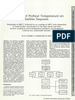 Stellite Deposits: Influence of Preheat Temperature On