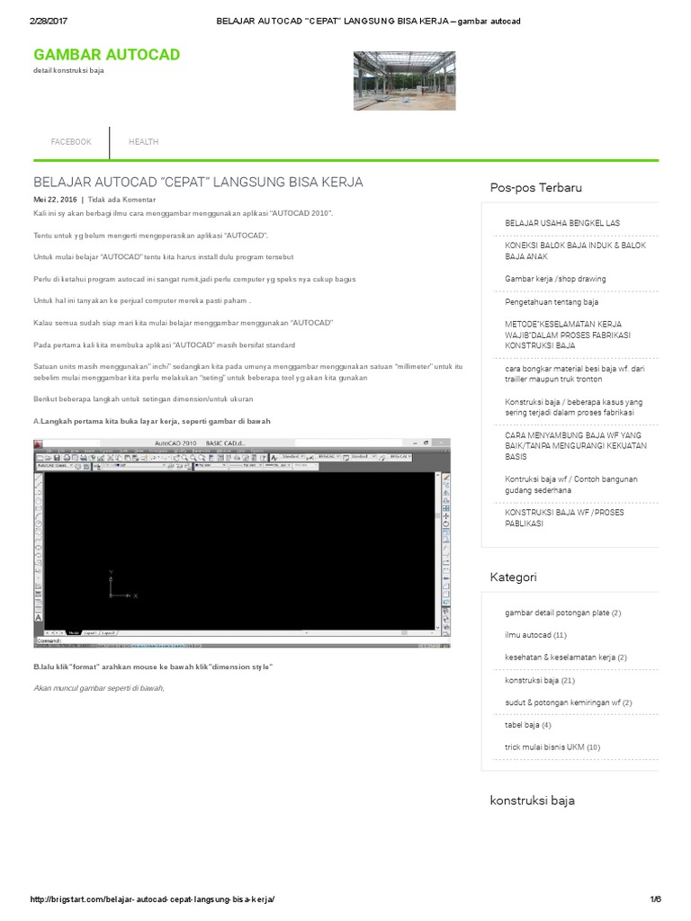 Panduan Belajar Autocad untuk Pemula | PDF