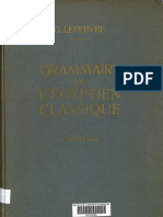 Grammaire de L'égyptien - G Lefebvre 1955