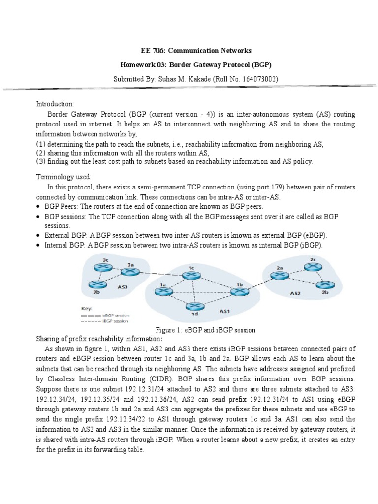 BGP Protocol Overview and Functions | PDF