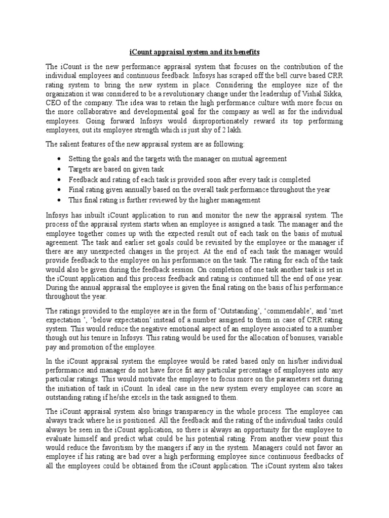 iCount Appraisal System Overview | PDF | Performance Appraisal | Action ...