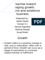 Approaches Toward Managing Growth, Downturns and Existence