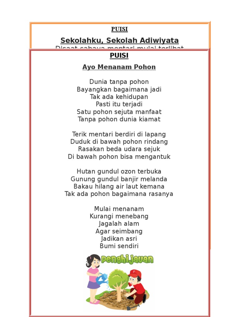 Puisi Adiwiyata