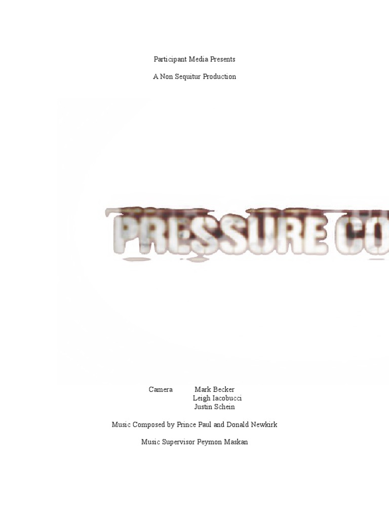"Pressure Cooker" Cast & Credits PDF Music Organizations Music