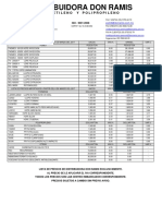 Lista de Precios Del Polipropileno) 2017