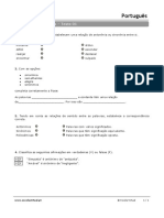 Sinonímia e Antonímia - Teste 1 PDF