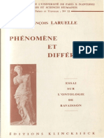 Francois Laruelle Phenomene Et Difference Essai Sur Lontologie de Ravaisson