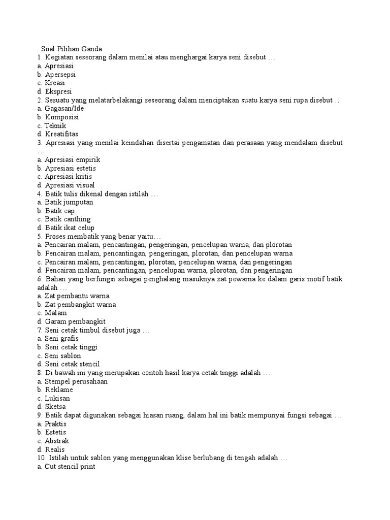 45++ Contoh 10 soal piliha ganda beserta jawaban bab proposal info