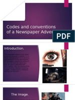 Codes and Conventions of A Newspaper Advert