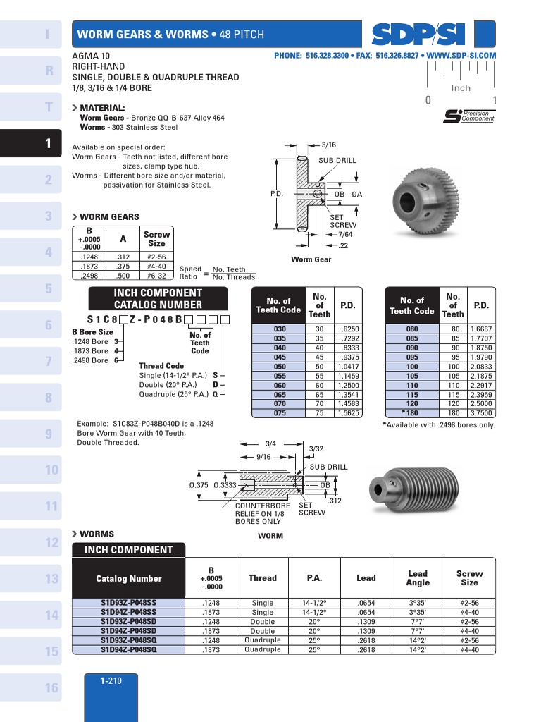 Worm Gears & Worms 48 Pitch Material PDF
