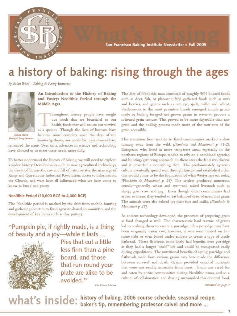 A History of Baking Rising Through The Ages PDF Breads Baking