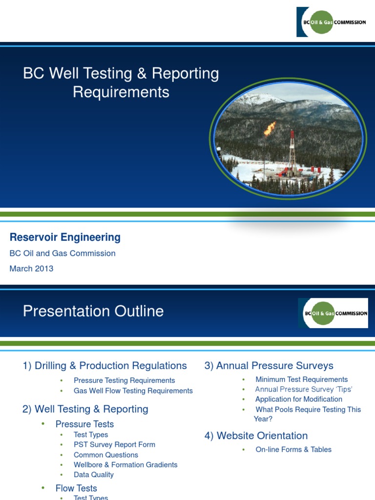 Well Testing and Reporting Overview Powerpoint Presentation April ...