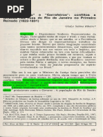 RIBEIRO, G. S - Pés de Chumbo e Garrafeiros - Conflitos e Tensões Nas Ruas Do Rio de Janeiro No Primeiro Reinado (1822-1831)
