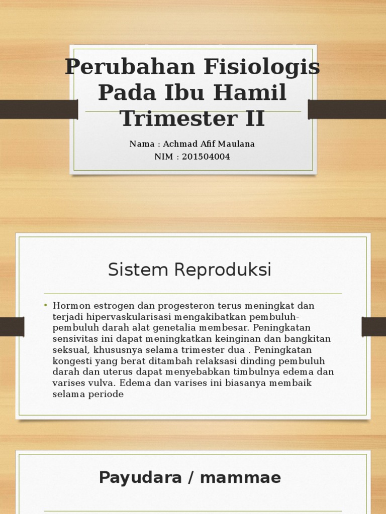 Perubahan Fisiologis Pada Ibu Hamil Trimester Ii
