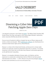 Disarming a Cyber Mercenary, Patching Apple Zero Days