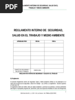 Reglamento Interno de Seguridad y Salud en El Trabajo Tsv
