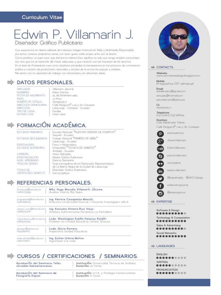 Resume in adobe illustrator image
