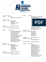 Schedule - 2017 NCAA DI Men's Swimming & Diving Championships