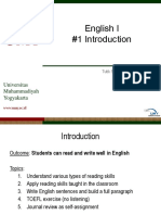 English I #1 Introduction: Universitas Muhammadiyah Yogyakarta