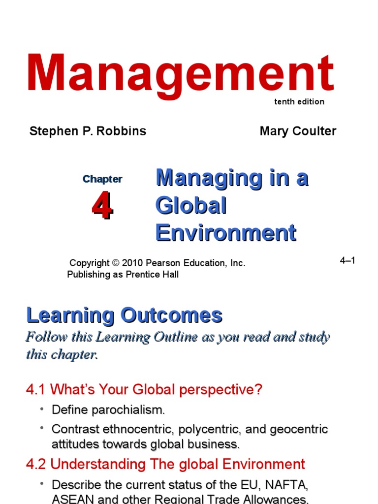 Management: Managing in A Global Environment | PDF