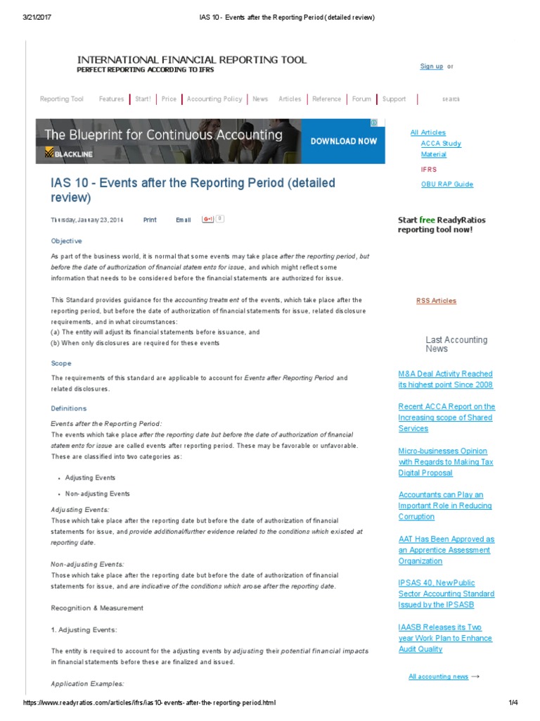 IAS 10 - Events After The Reporting Period (Detailed Review) | PDF ...