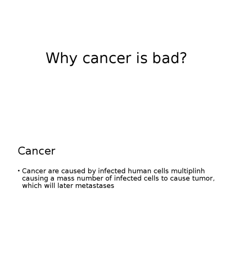 Why Cancer Is Bad PDF